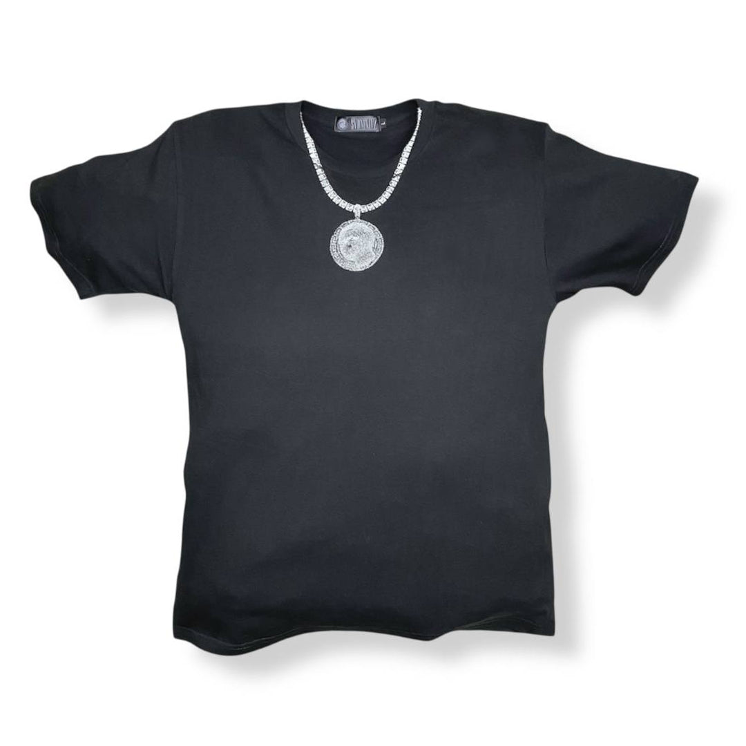 SVDNINJVZ Iced Silver Pendant T-shirt