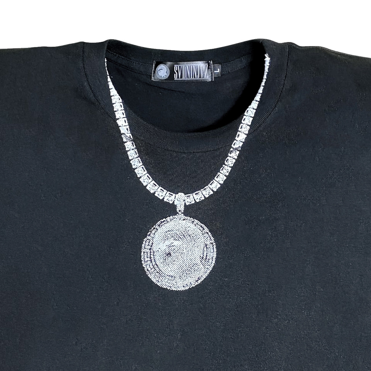 SVDNINJVZ Iced Silver Pendant T-shirt