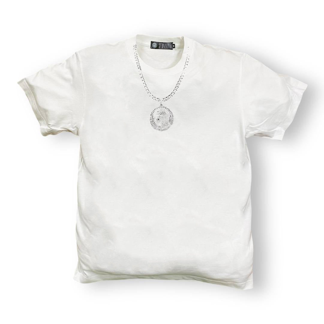 SVDNINJVZ Iced Silver Pendant T-shirt