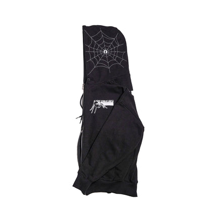 spider web zip-up hoodie